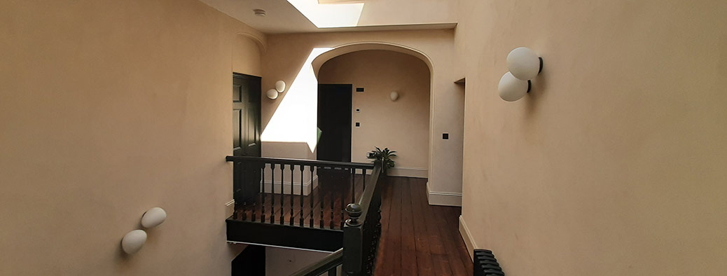 hallway decorated with imewash and natural paints