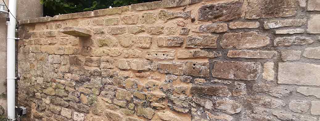 Old external wall with lime pointing